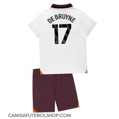 Camisa de time de futebol Manchester City Kevin De Bruyne #17 Replicas 2º Equipamento Infantil 2023-24 Manga Curta (+ Calças curtas)